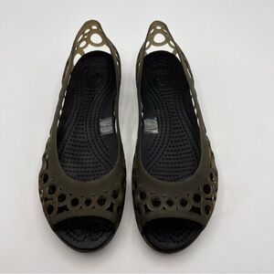 Crocs Boulder Adrian Women’s Shoes 7 Slip On Peep Toe Comfort Casual Jelly Flat